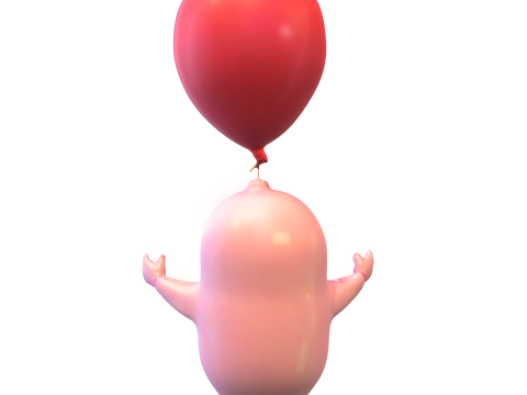 Cute Balloon Character 3D 모델