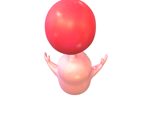 Cute Balloon Character 3D 모델