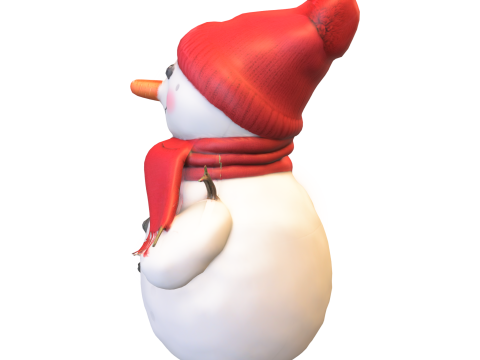 Kawaii Snowman 3D Модель