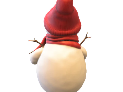 Kawaii Snowman 3D Model