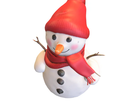 Kawaii Snowman 3D Model