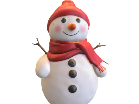 Kawaii Snowman 3D Model