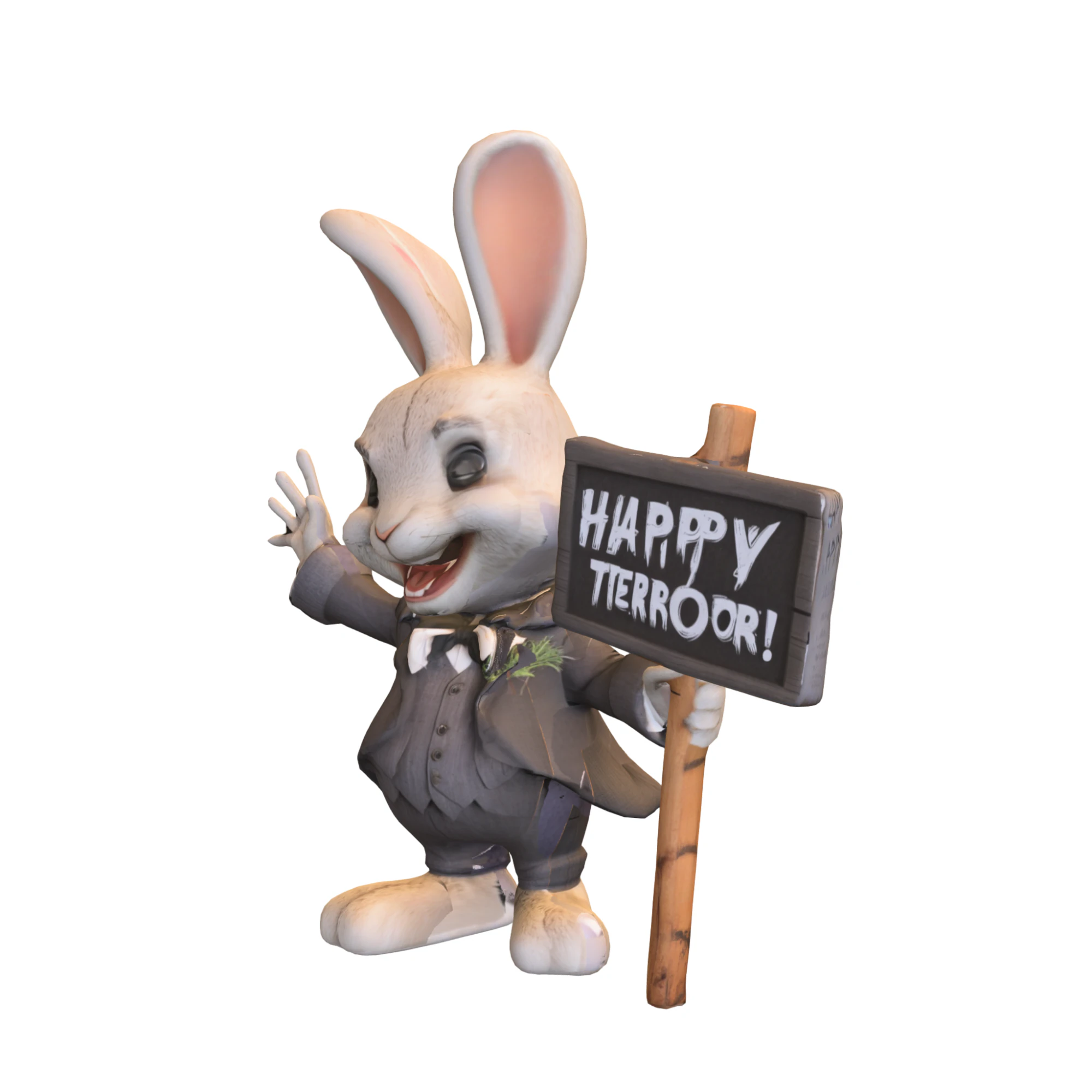 Creepy Bunnys Figurine 3D Model .c4d .max .obj .3ds .fbx .stl .blend 