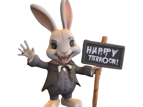 Creepy Bunnys Figurine 3D Model