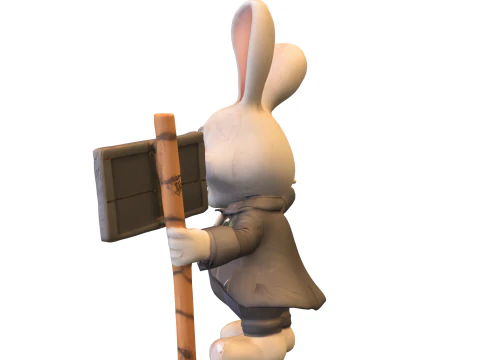 Creepy Bunnys Figurine 3D Model