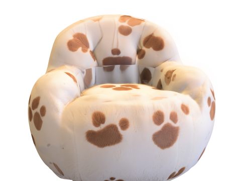 Pack Cute puff Kids Furniture Low-poly 3D Modell