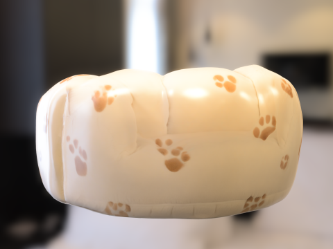 Pack Cute puff Kids Furniture Low-poly 3D Modell