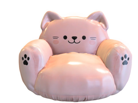 Pack Cute puff Kids Furniture Low-poly 3D Modell