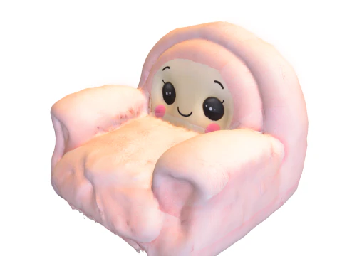 Pack Cute puff Kids Furniture Low-poly 3D Model