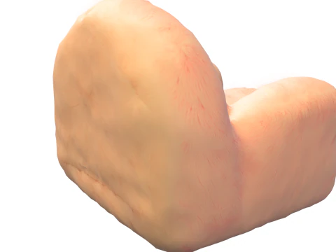 Pack Cute puff Kids Furniture Low-poly 3D Model