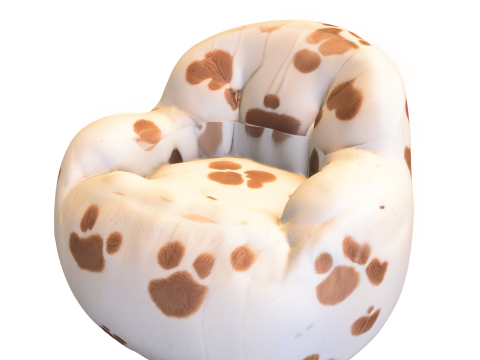 Pack Cute puff Kids Furniture Low-poly 3D Modell