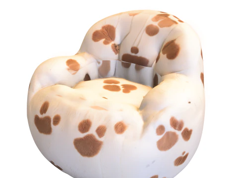 Pack Cute puff Kids Furniture Low-poly 3D Model