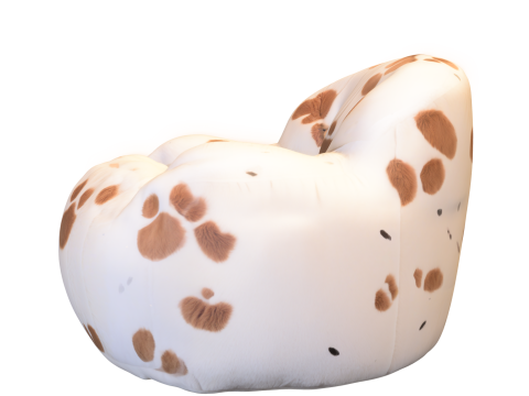 Pack Cute puff Kids Furniture Low-poly 3D Modell