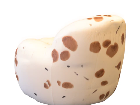 Pack Cute puff Kids Furniture Low-poly 3D Model