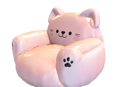 Pack Cute puff Kids Furniture Low-poly 3D Modell