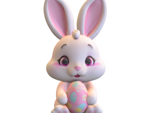 Pack Cartoon Rabbits with Carrots 3D 模型