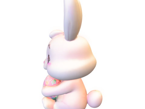Pack Cartoon Rabbits with Carrots 3Dモデル