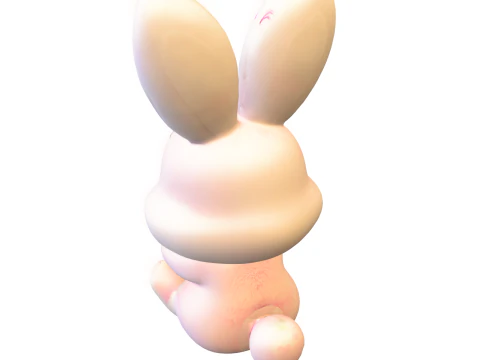 Pack Cartoon Rabbits with Carrots 3D Model
