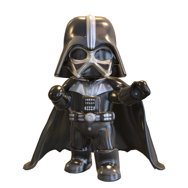 Darth Vader Chibi Cute Star Wars 3D 模型 .c4d .max .obj .3ds .fbx .stl .blend 