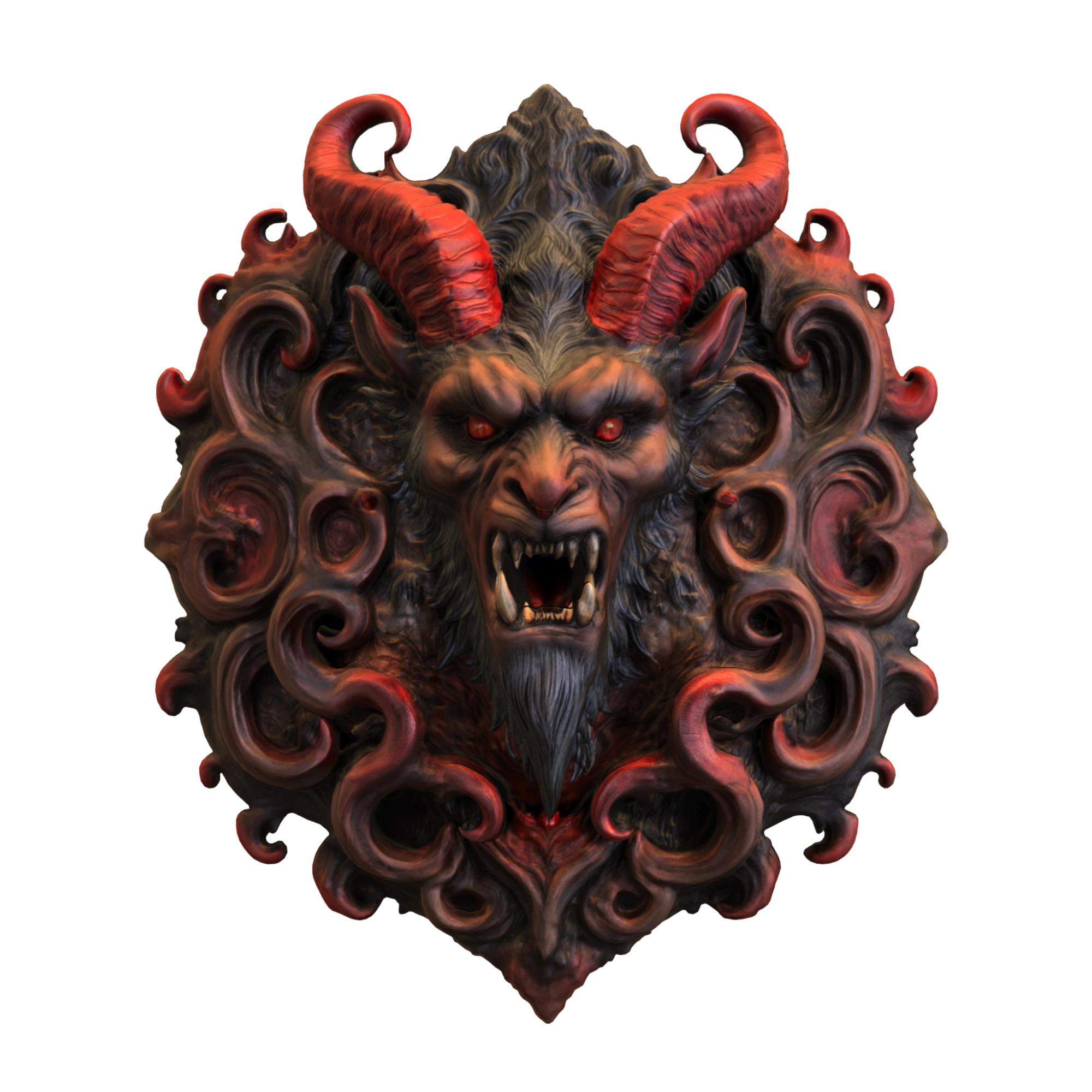 Demon Skulls Collection Gothic Horror 3D Model .c4d .max .obj .3ds .fbx .stl .blend 