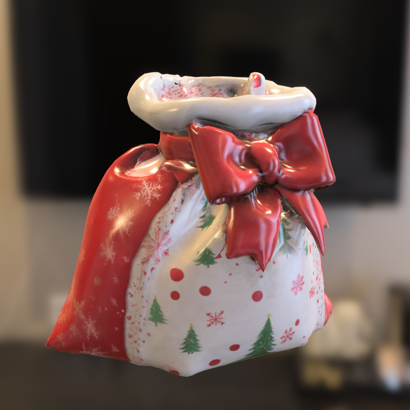 Bag Pack Santa Claus Holiday Sack Decoration 3D Model .c4d .max .obj .3ds .fbx .stl .blend 