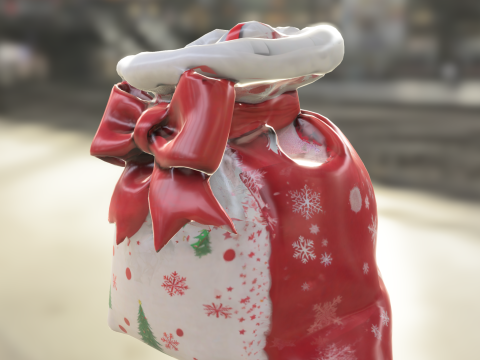 Bag Pack Santa Claus Holiday Sack Decoration 3D Model
