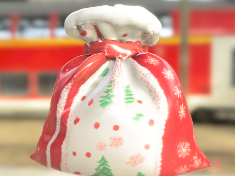 Bag Pack Santa Claus Holiday Sack Decoration 3D Model