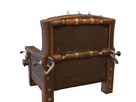 소박한 나무 의자 팩 3D 모델