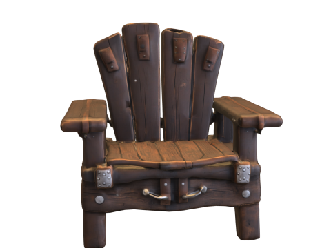 Rustic Wooden Chair Pack 3D Model