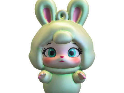 Cute Rabbit Doll Toy Pack 3D Model