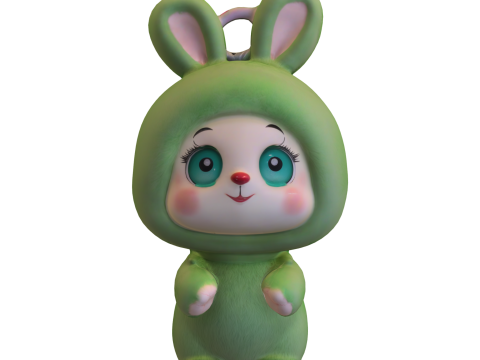 Cute Rabbit Doll Toy Pack 3D Model