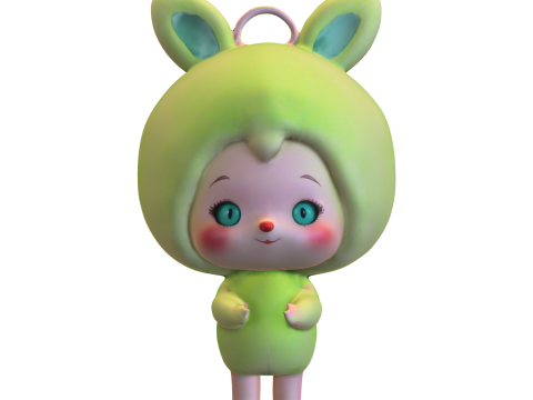 Cute Rabbit Doll Toy Pack 3D Model