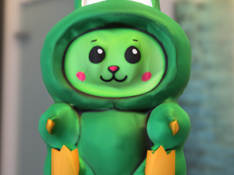 Cute Rabbit Doll Toy Pack 3D Model