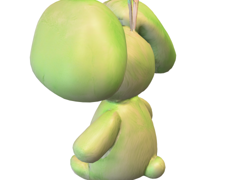 Cute Rabbit Doll Toy Pack 3D Model