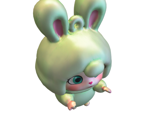 Cute Rabbit Doll Toy Pack 3D Model