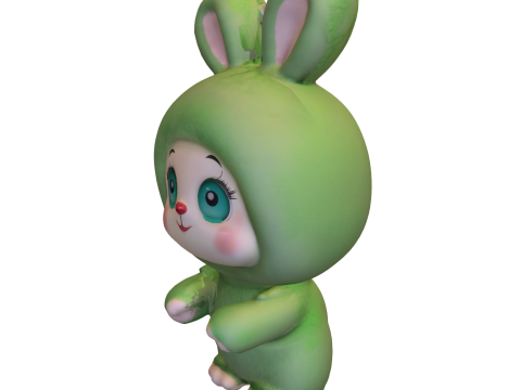 Cute Rabbit Doll Toy Pack 3D Model