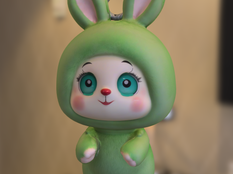 Cute Rabbit Doll Toy Pack 3D Model