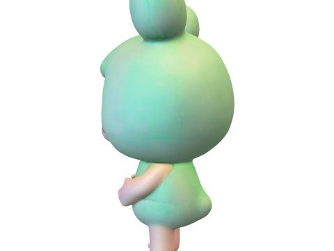 Cute Rabbit Doll Toy Pack 3D Model