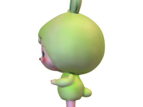 Cute Rabbit Doll Toy Pack 3D Model