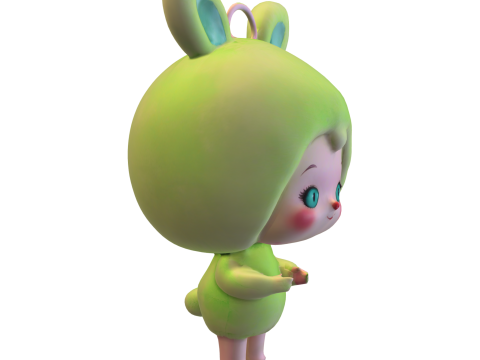 Cute Rabbit Doll Toy Pack 3D Model