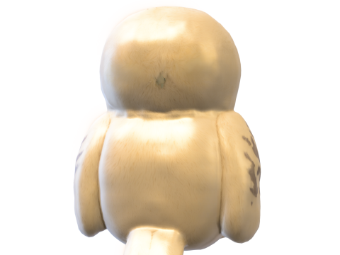 Fluffy Snow Owl Cute Pack 3D Model