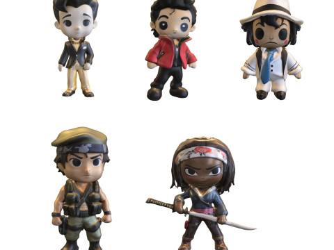 Chibi Legends Characters Pack Modello 3D