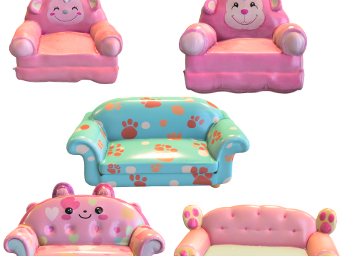 Kawaii Kids Furniture Pack Modelo 3D