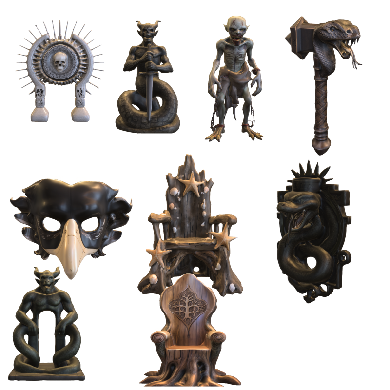 Halloween Horror Pack 3D 모델 .c4d .max .obj .3ds .fbx .stl .blend 