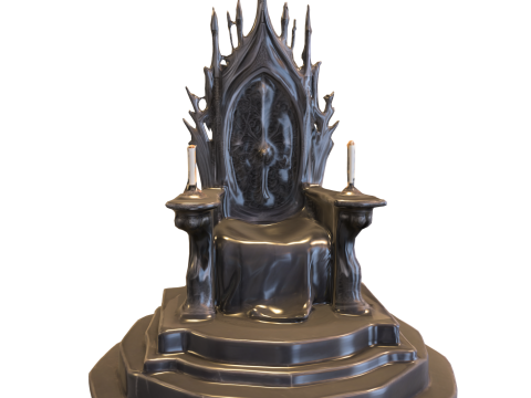 Ciemne gotyckie trony Model 3D
