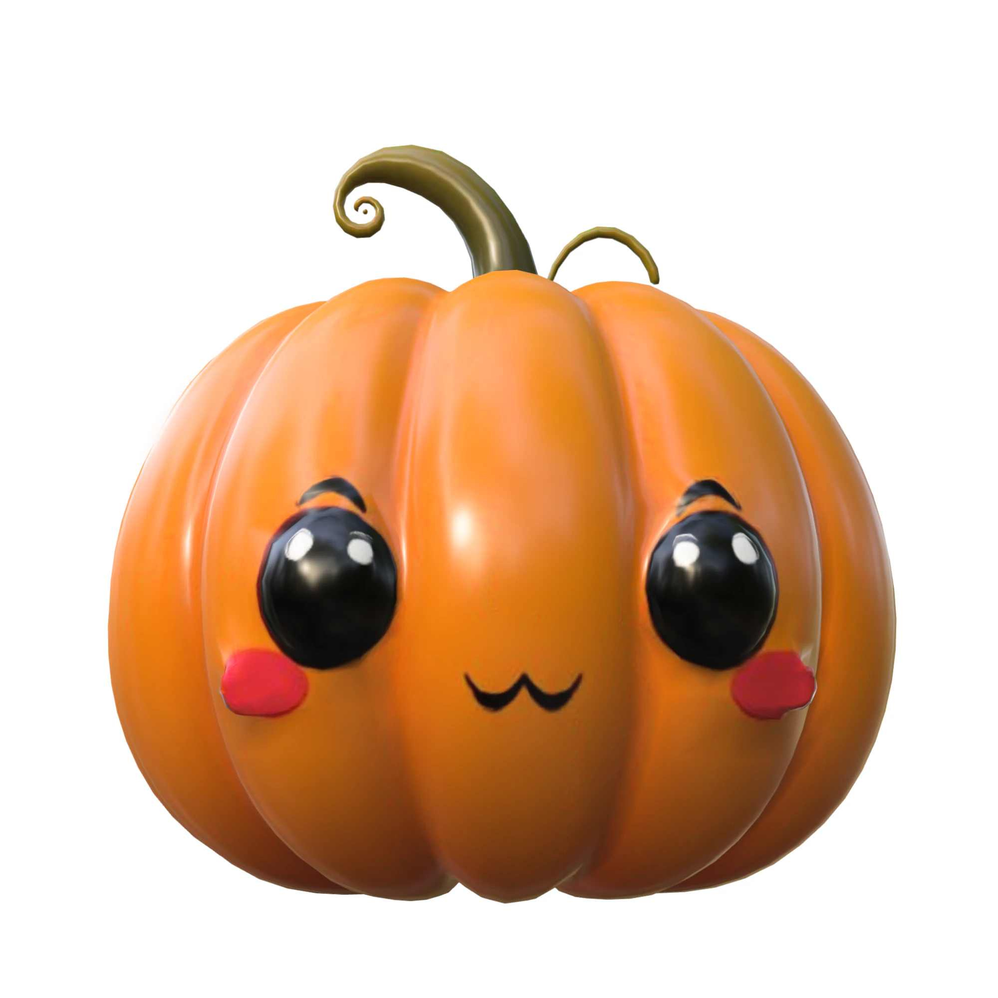 Cute Pumpkin 3D Model .c4d .max .obj .3ds .fbx .stl .blend 