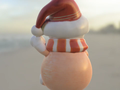 Cute Snowman 3D Model