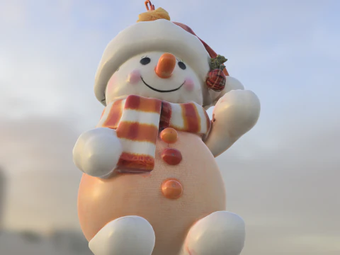 Cute Snowman 3D Model