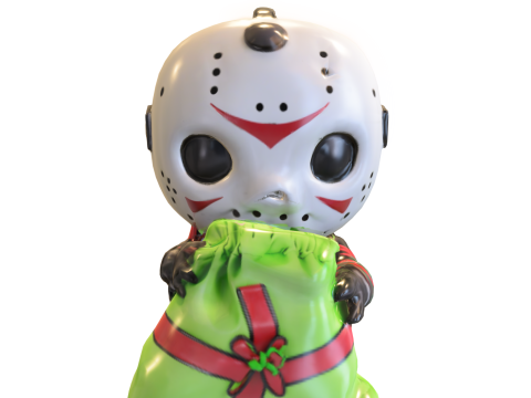 가면을 쓴 크리스마스 불길한 3D 모델