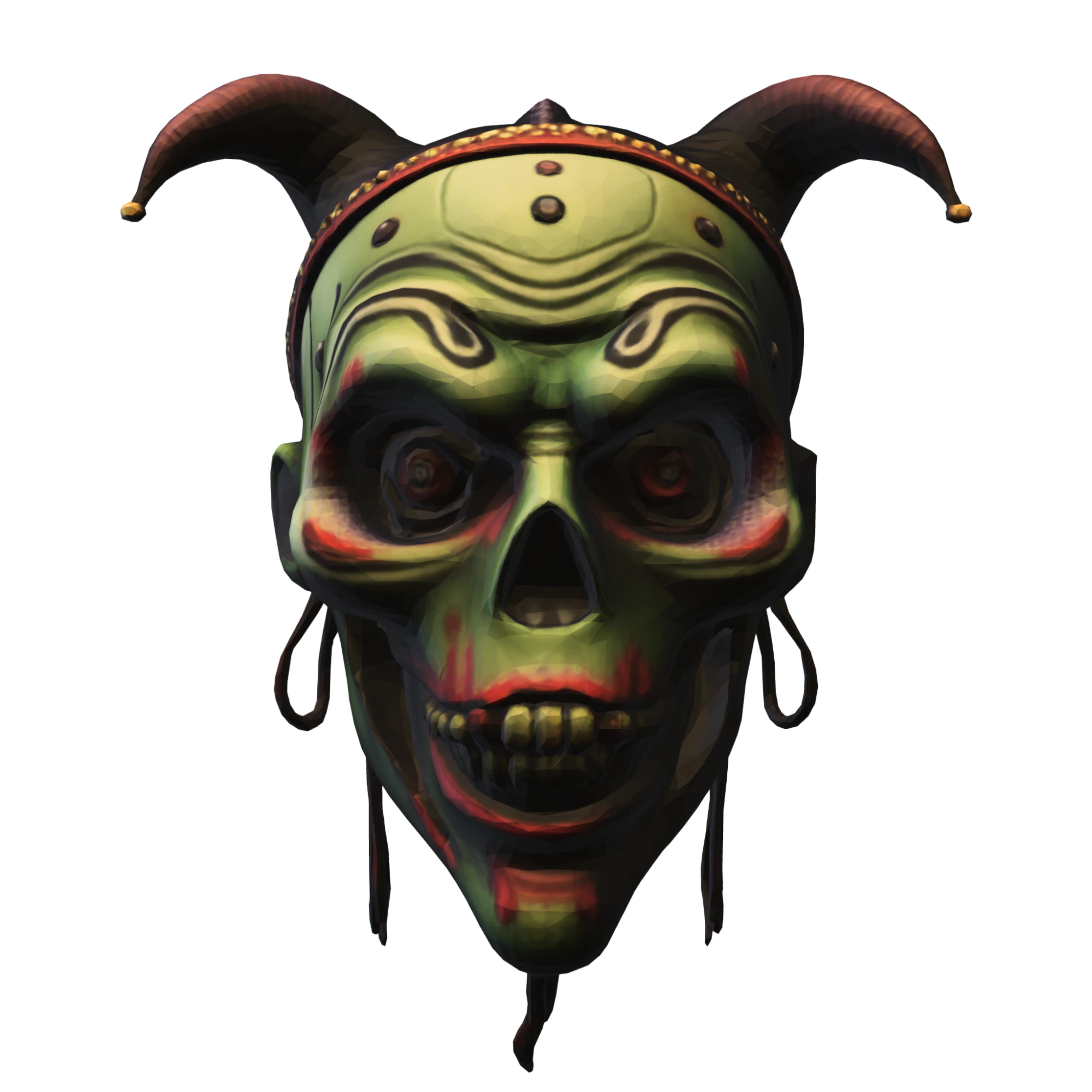 Demonic Jester Skull 3D Model .c4d .max .obj .3ds .fbx .stl .blend